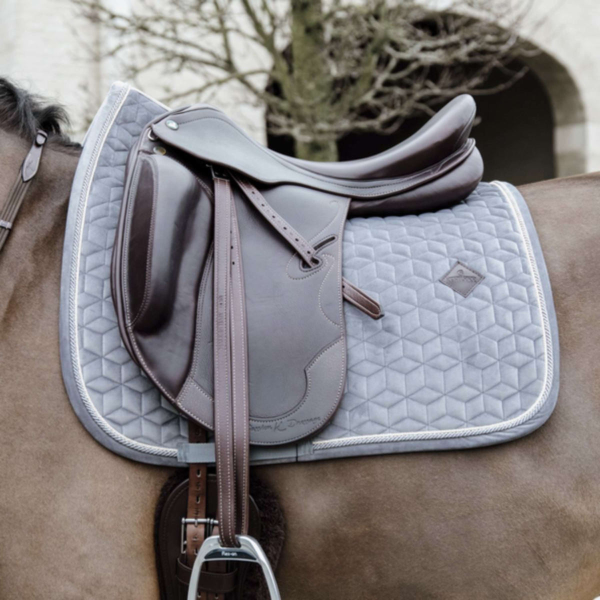 Kentucky Horsewear Sottosella Basic Velvet Dressage Grigio