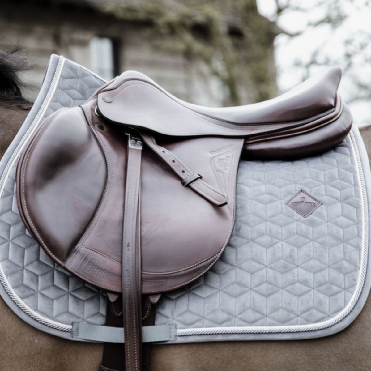 Kentucky Horsewear Sottosella Basic Velvet Springen Grigio
