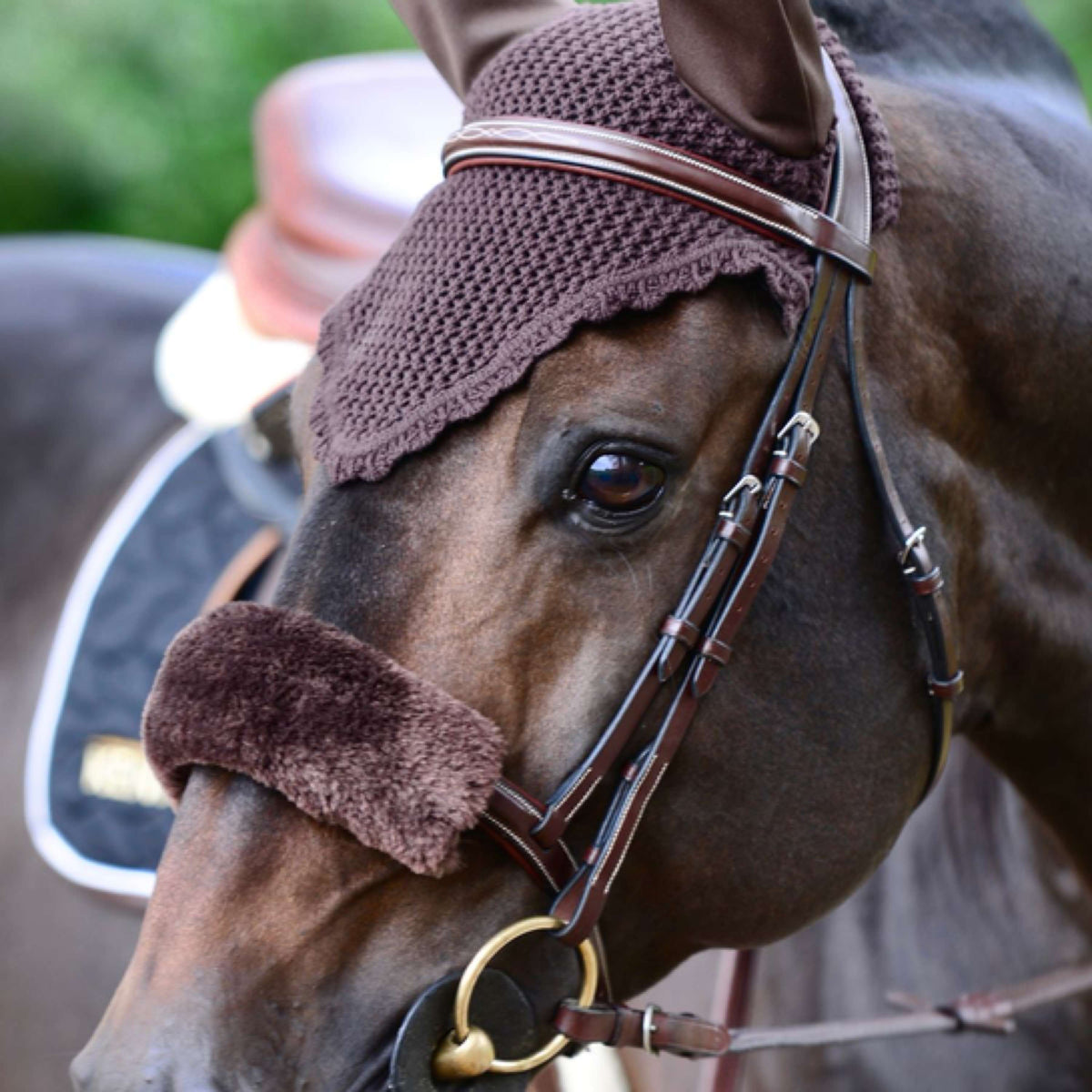 Kentucky Horsewear Copertura per capezzina Sheepskin Marrone