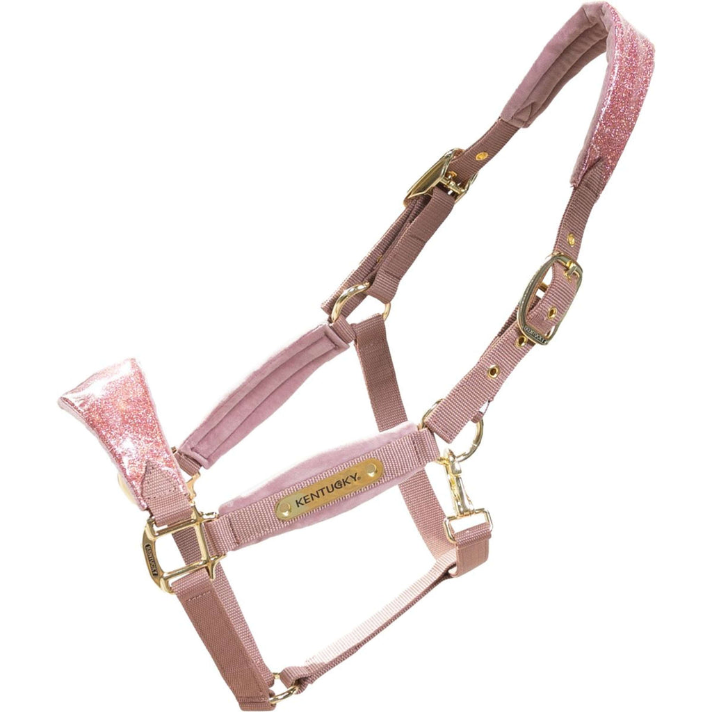 Kentucky Horsewear Cavezza Velvet Glitter Unicorn Rosa antico
