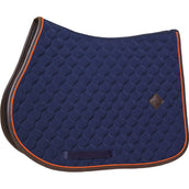 Kentucky Horsewear Sottosella Onion Quilt Leather Neon saltando Navy