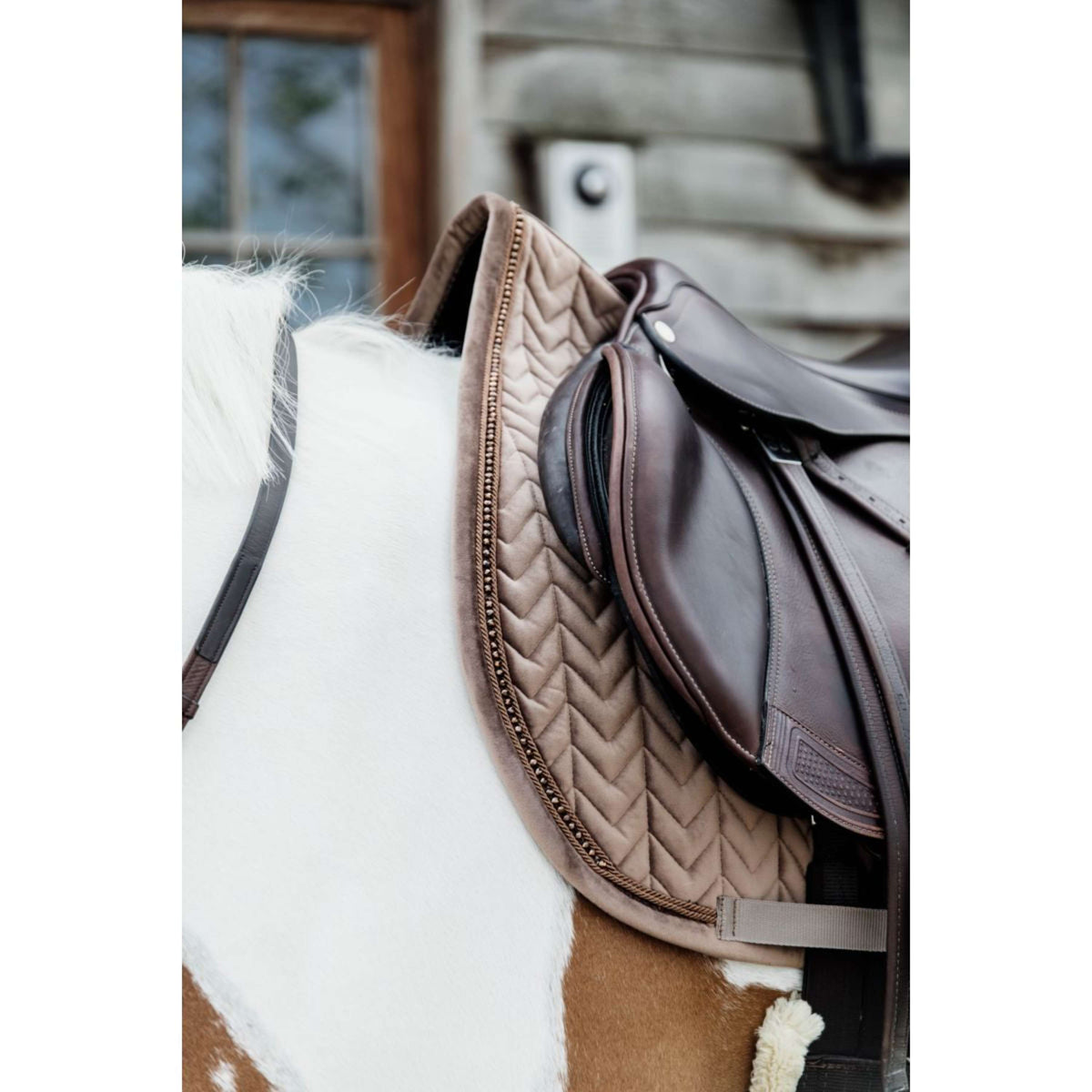 Kentucky Horsewear Sottosella Velvet Pearls Springen Beige