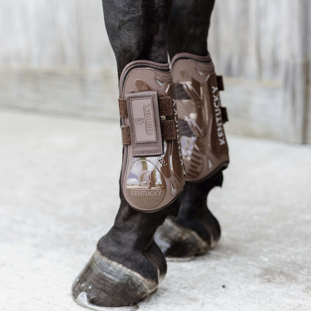Kentucky Horsewear Stinchiere Velcro Marrone