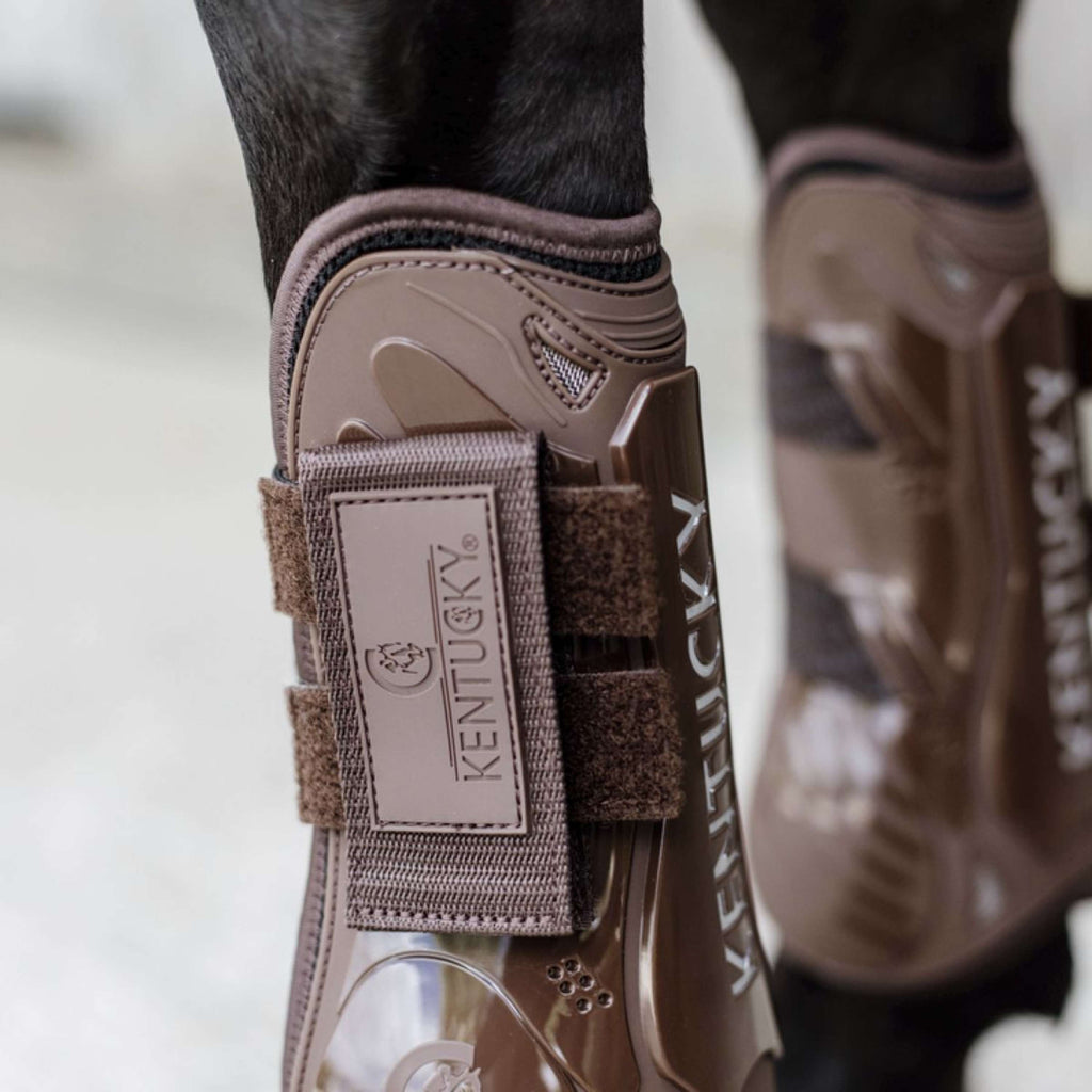 Kentucky Horsewear Stinchiere Velcro Marrone