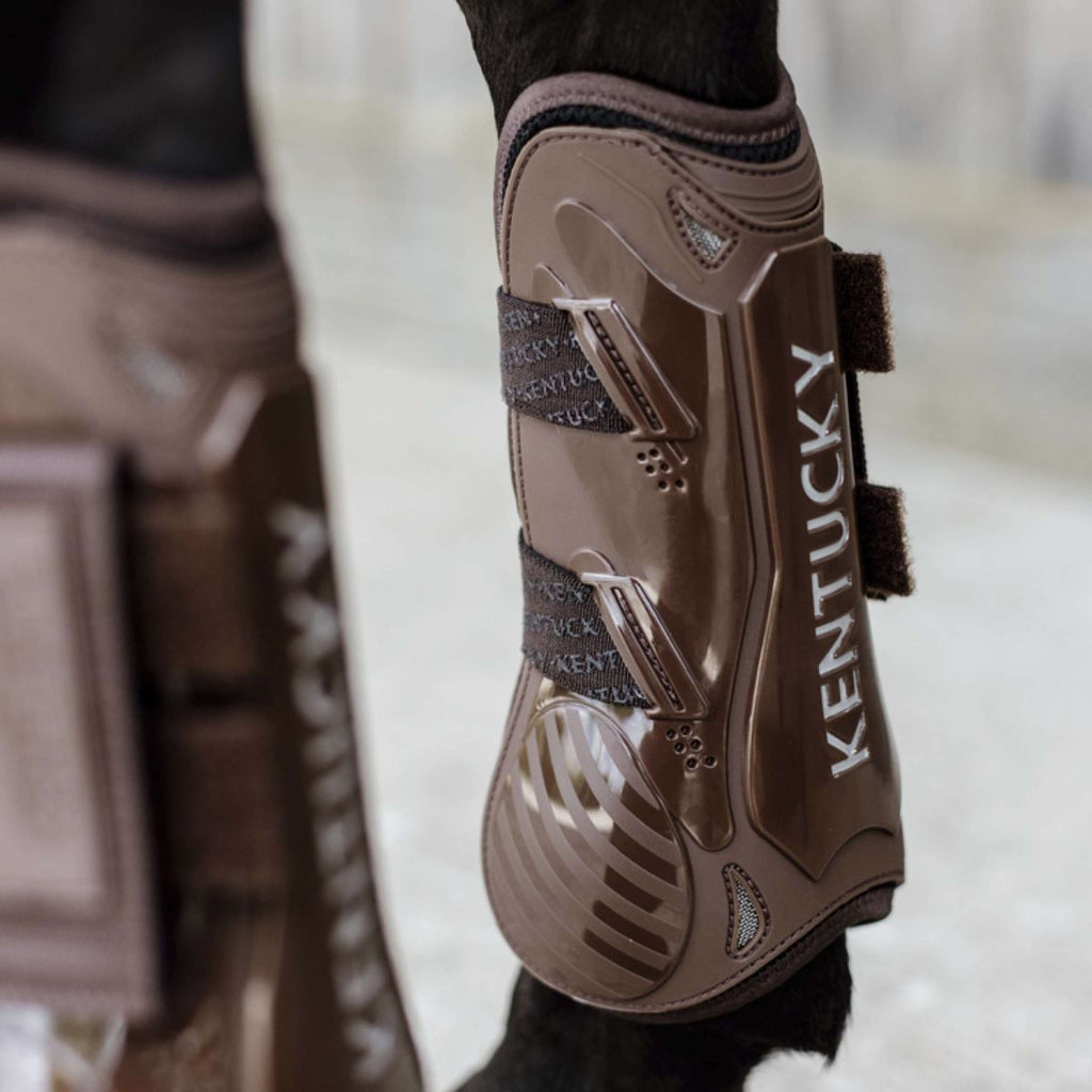 Kentucky Horsewear Stinchiere Velcro Marrone