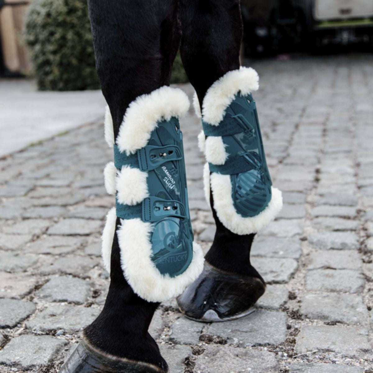 Kentucky Horsewear Stinchiere Bamboo Elastic Vegan Sheepskin Smeraldo