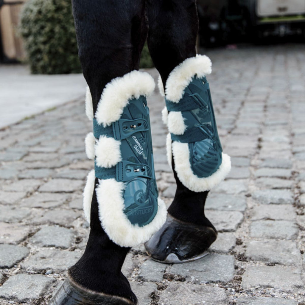 Kentucky Horsewear Stinchiere Bamboo Elastic Vegan Sheepskin Smeraldo