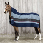 Kentucky Horsewear Coperta in Pile Heavy Square Stripes Punti blu scuro/grigi