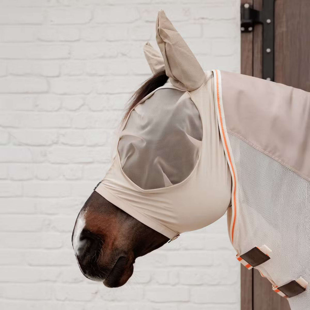Kentucky Horsewear Maschera per Mosche Slim Fit Beige