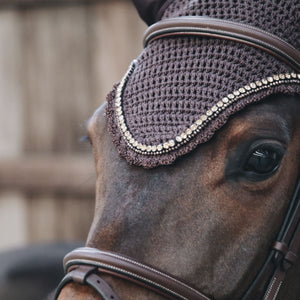 Kentucky Horsewear Copriorecchie Long Stone & Pearl Soundless Marrone