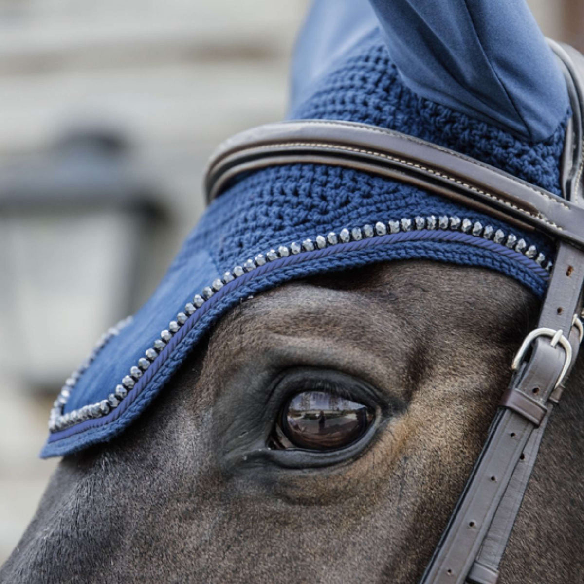 Kentucky Horsewear Cuffietta Wellington Velvet Pearls Navy