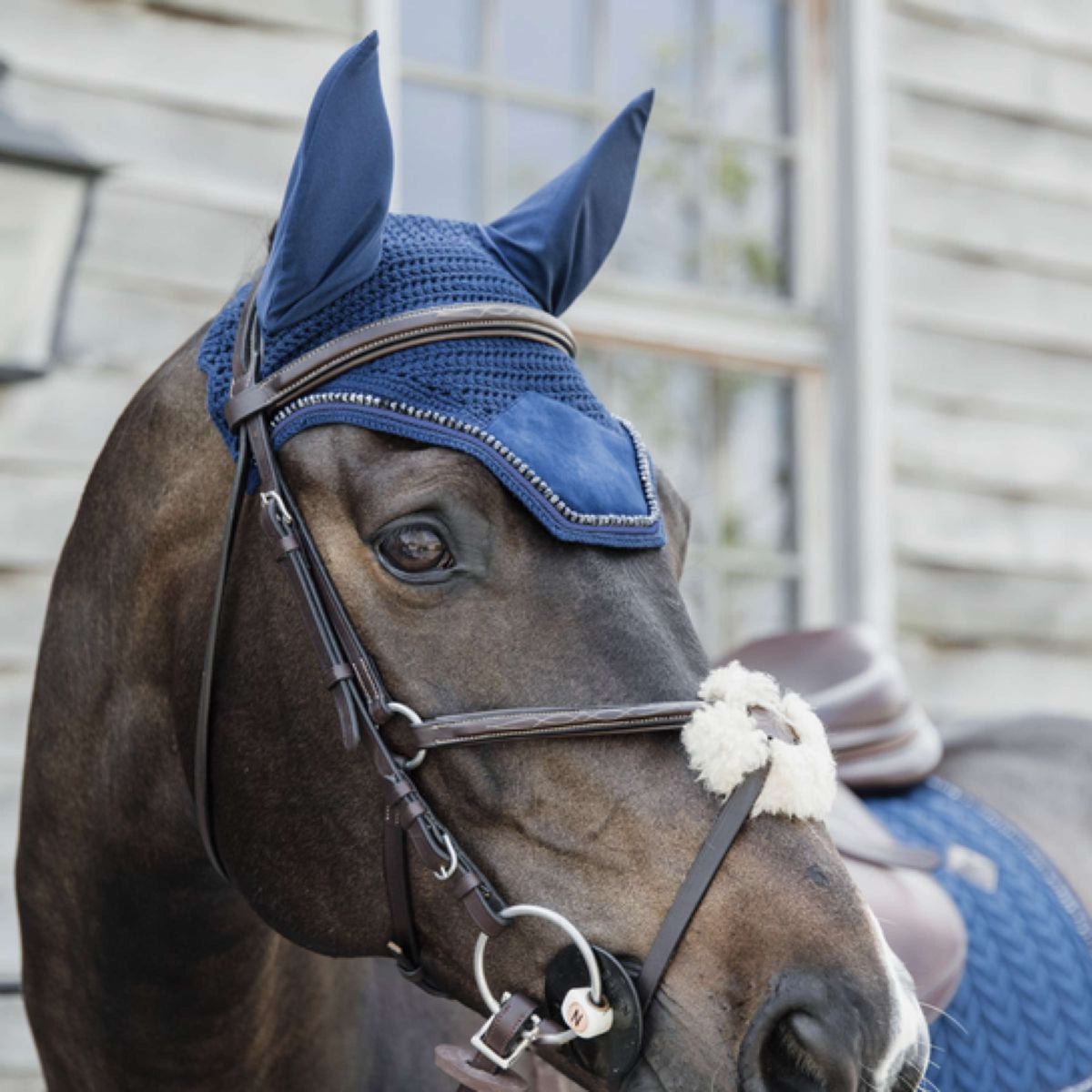Kentucky Horsewear Cuffietta Wellington Velvet Pearls Navy