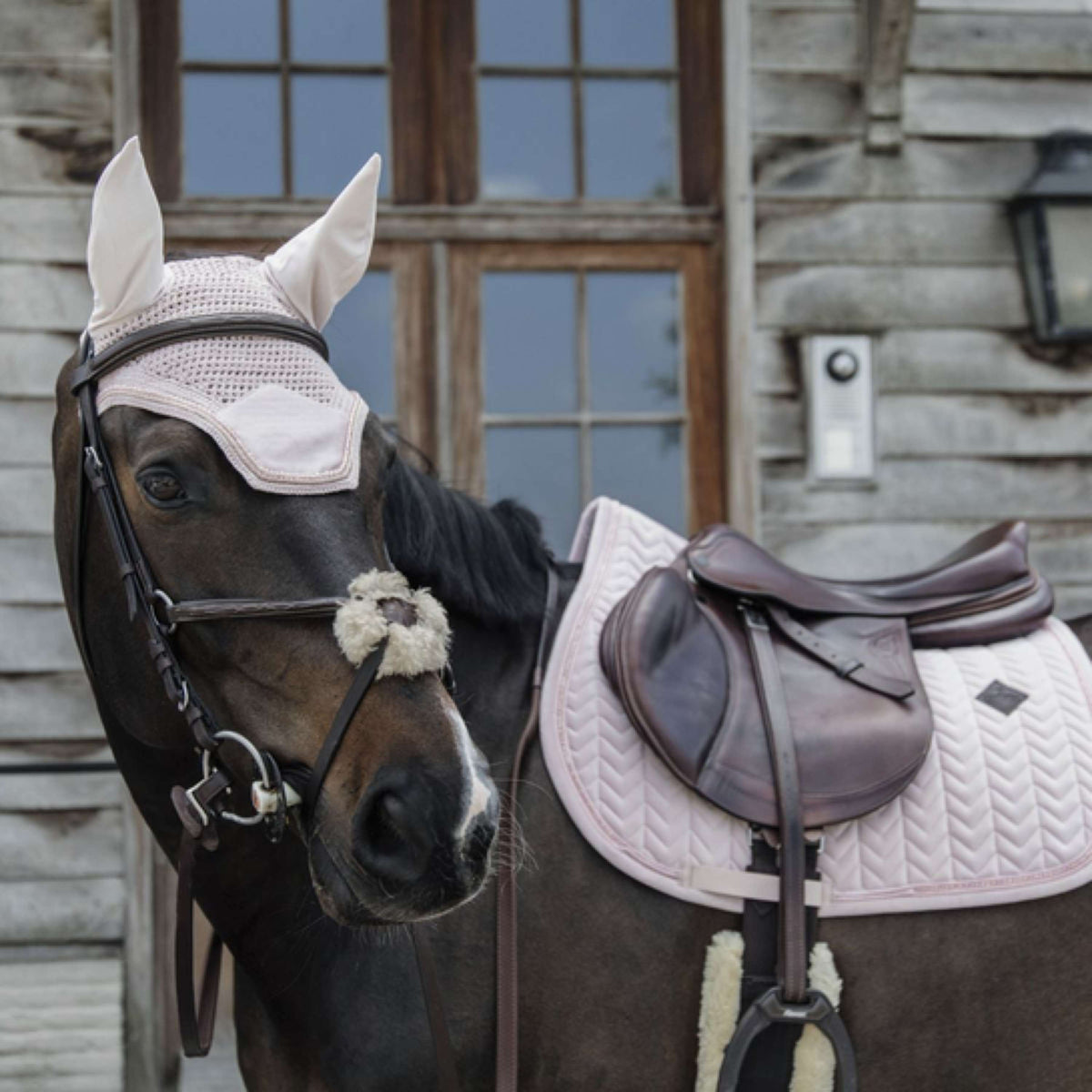 Kentucky Horsewear Cuffietta Wellington Velvet Pearls Soft Rose