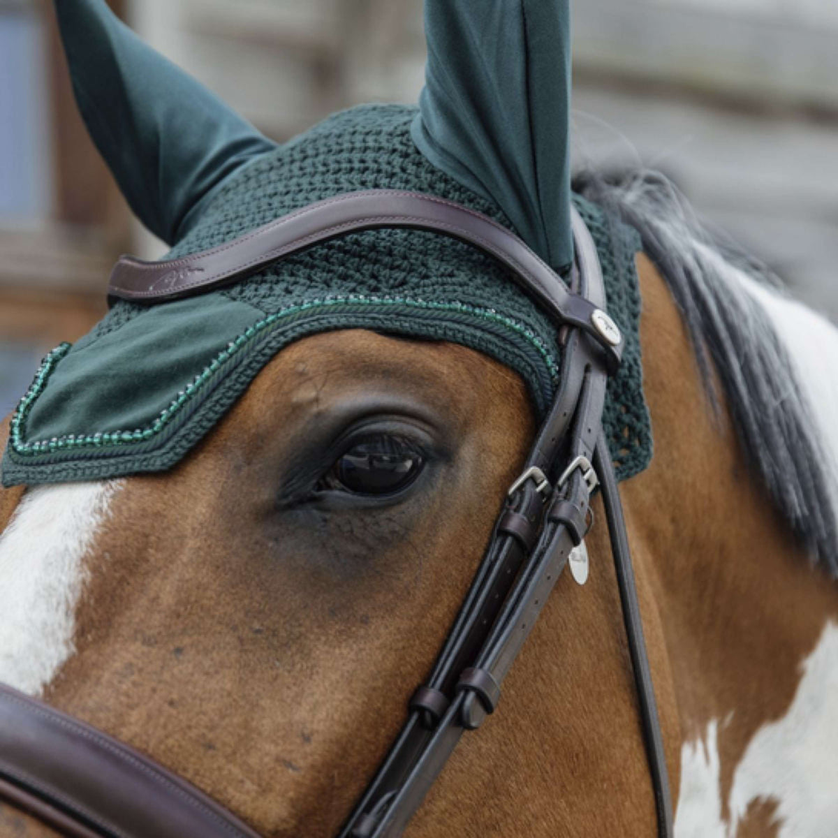 Kentucky Horsewear Cuffietta Wellington Velvet Pearls Pine Green