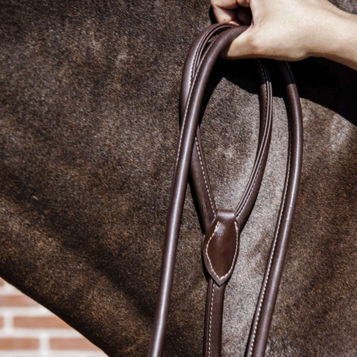Kentucky Horsewear Corda di Presentazione Leather Chain Marrone