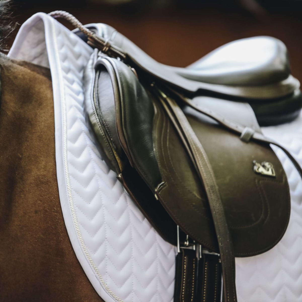 Kentucky Horsewear Sottosella da Salto Fishbone Bianco