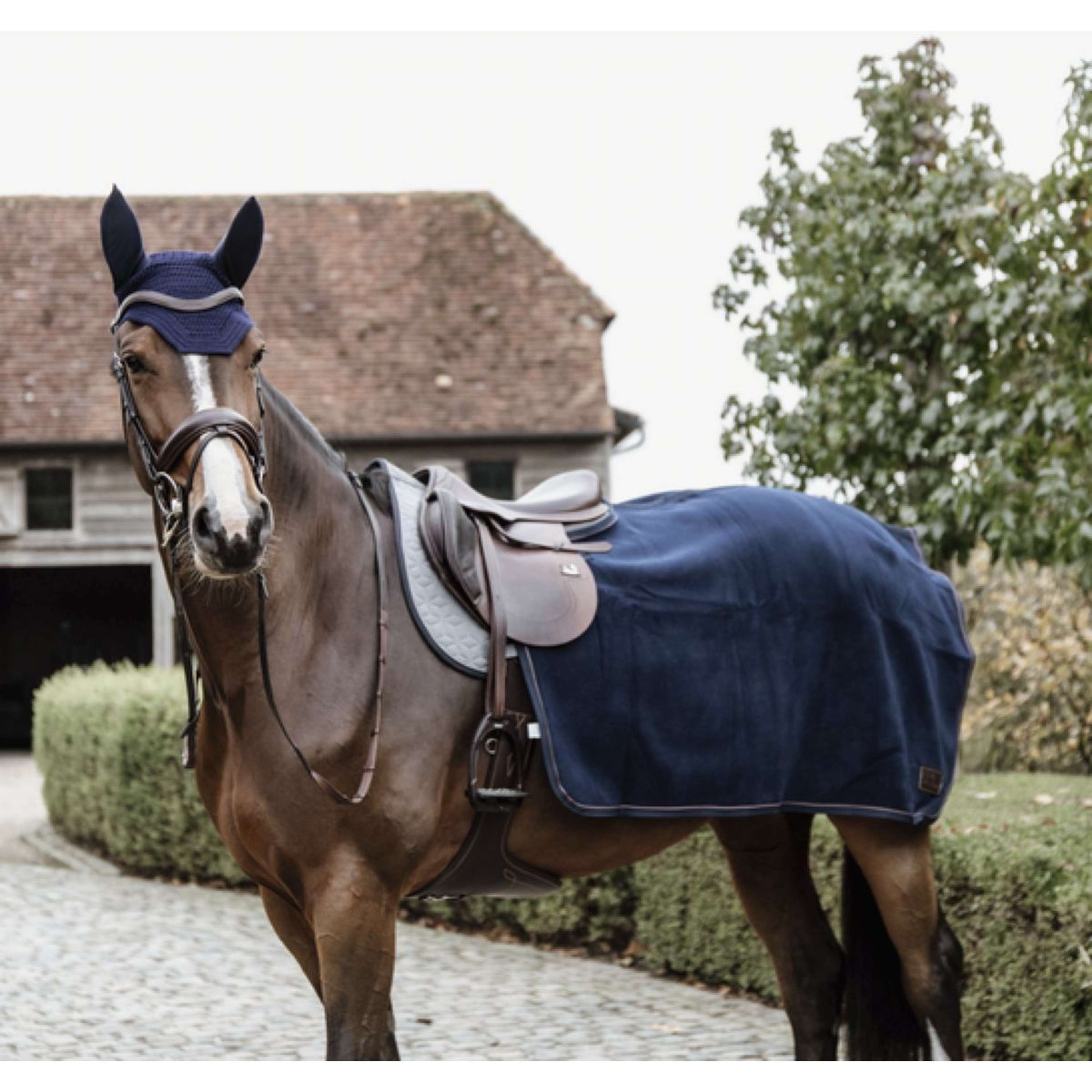 Kentucky Horsewear Coperta da esercizio Vello pesante quadrato Navy