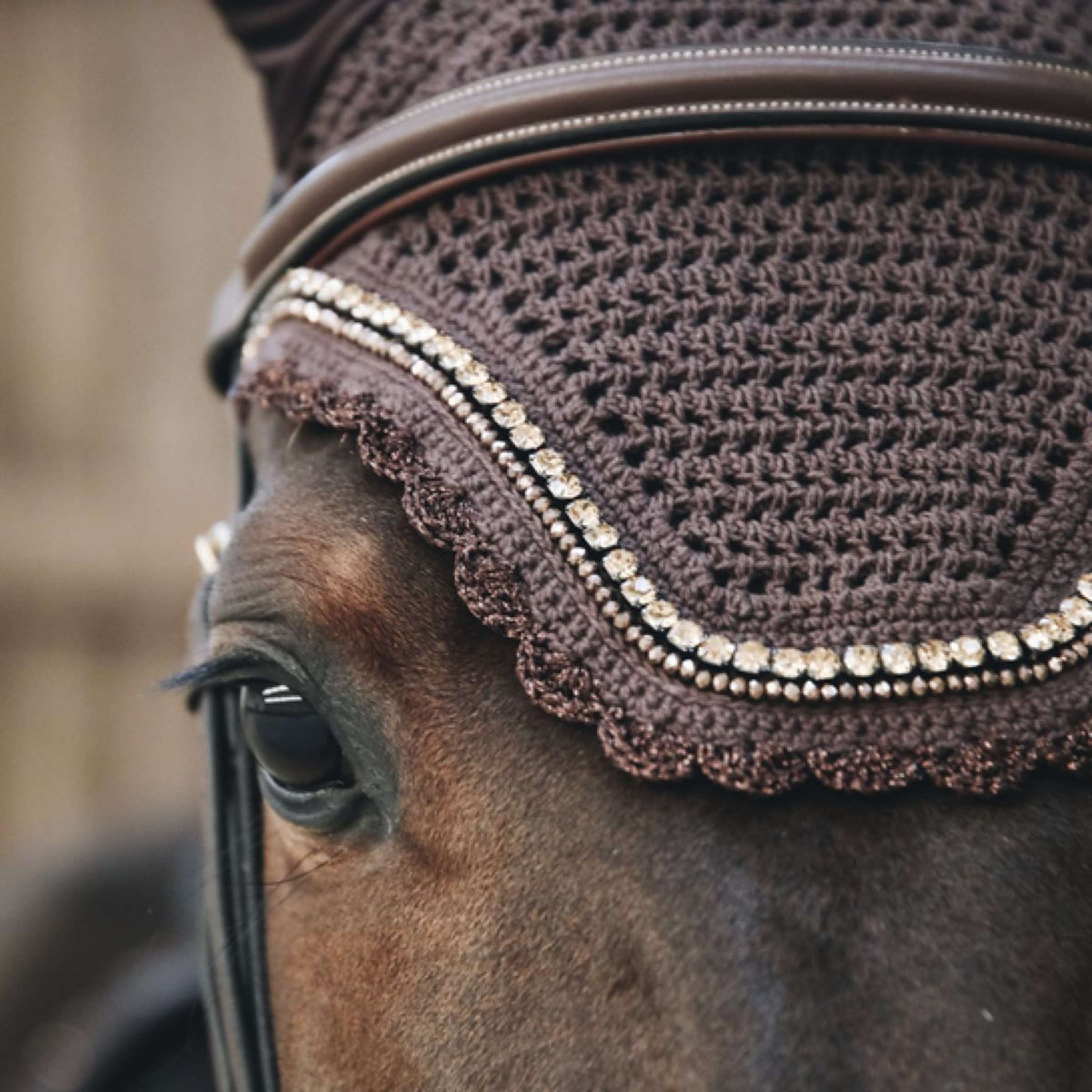 Kentucky Horsewear Copriorecchie Wellington Stone & Pearl Soundless Marrone