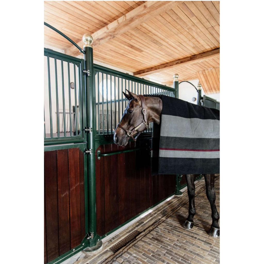Kentucky Horsewear Coperta in Pile Heavy Square Stripes Nero/Grigio