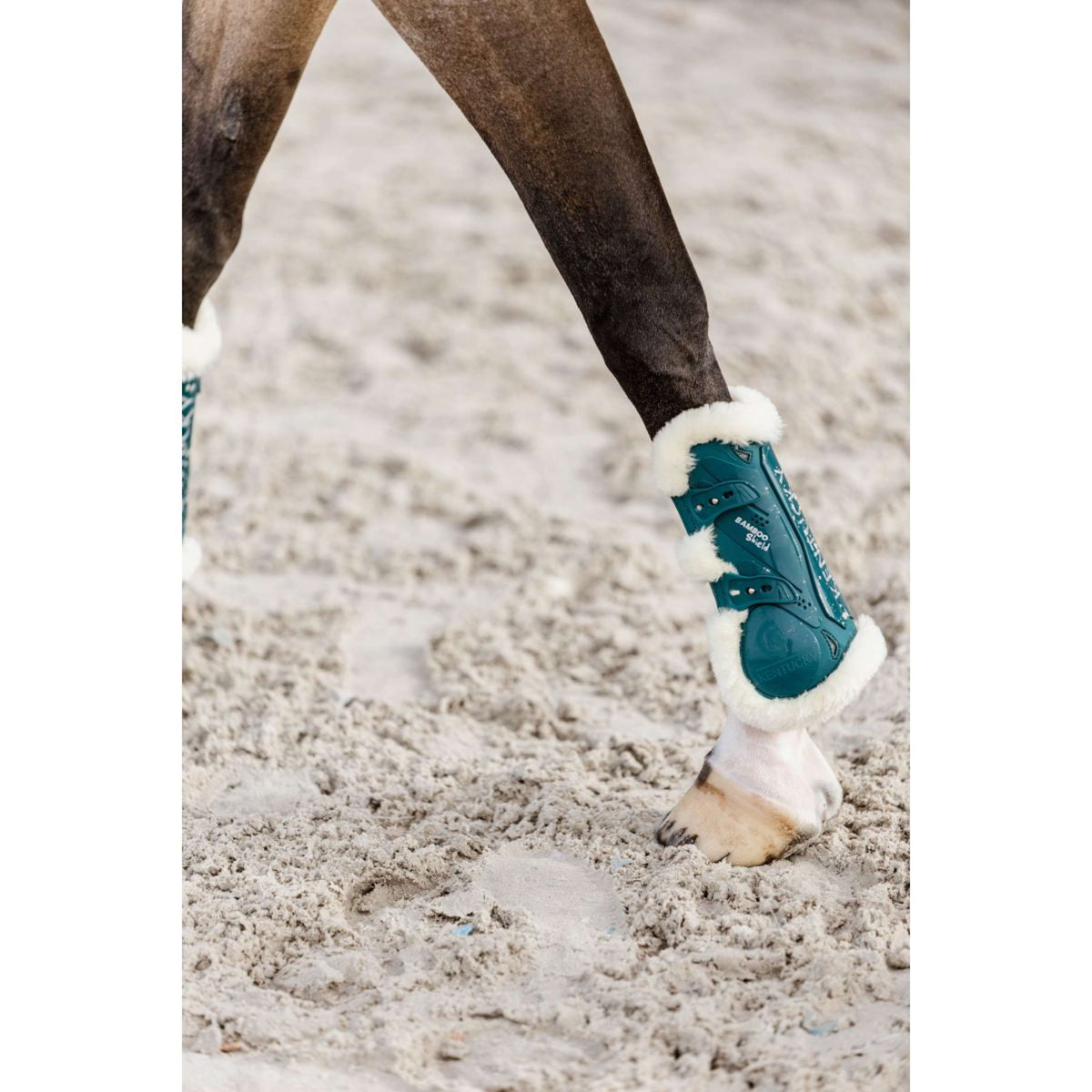 Kentucky Horsewear Stinchiere Bamboo Elastic Vegan Sheepskin Smeraldo
