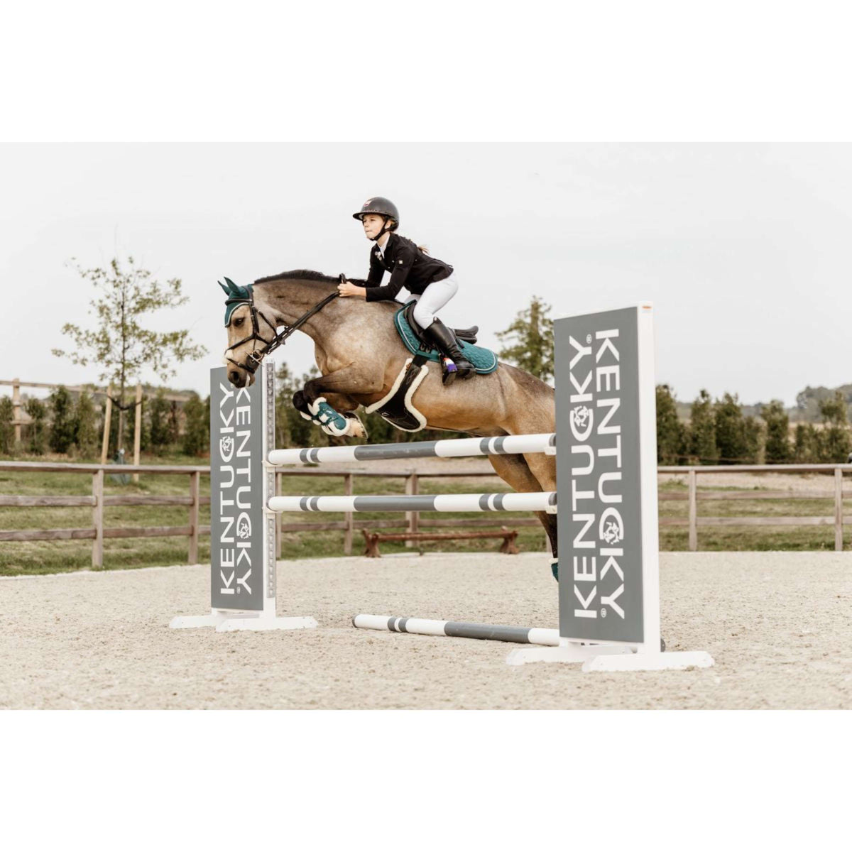 Kentucky Horsewear Stinchiere Bamboo Elastic Vegan Sheepskin Smeraldo