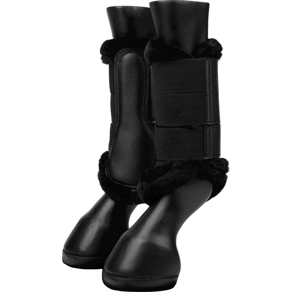 LeMieux Stivali da spazzolatura Fleece Edge Mesh Nero
