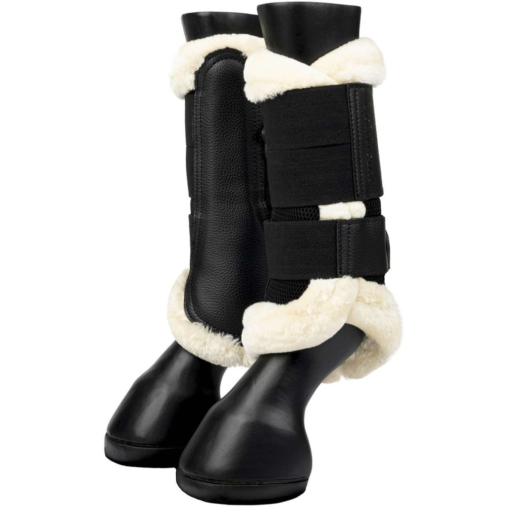 LeMieux Stivali da spazzolatura Fleece Edge Mesh Nero/Naturale