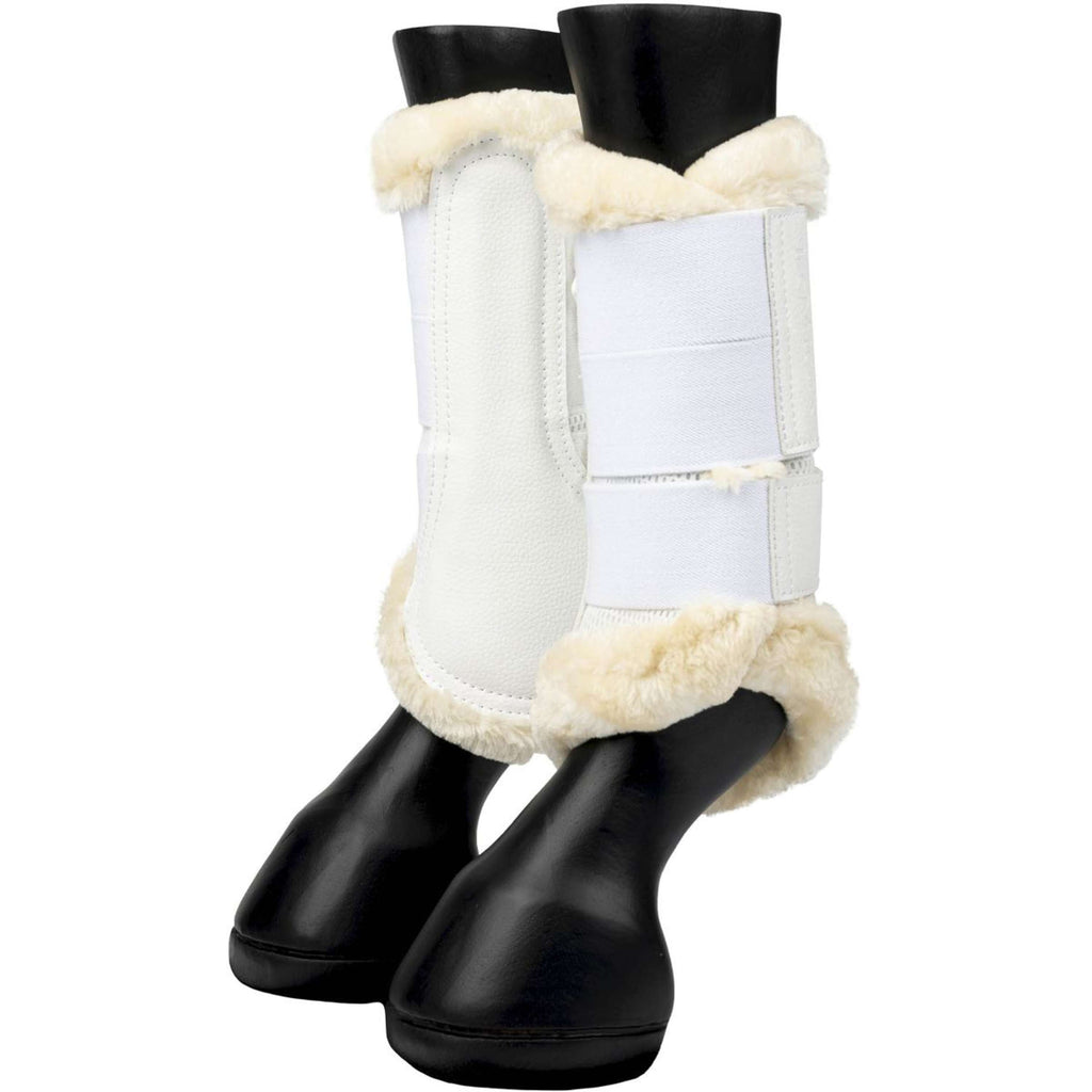 LeMieux Stivali da spazzolatura Fleece Edge Mesh Bianco/Naturale