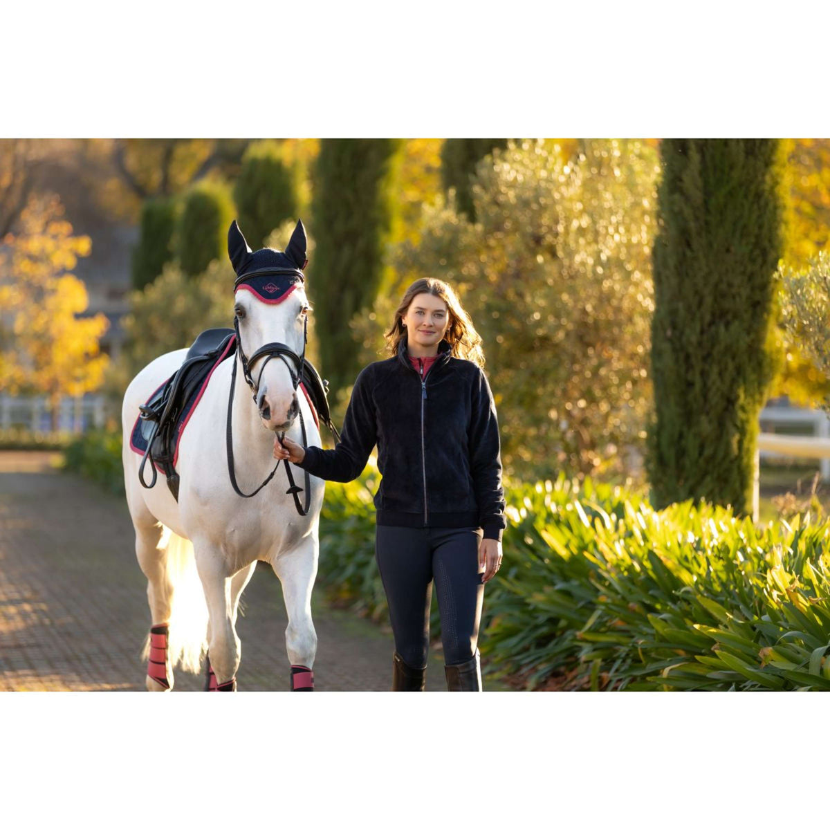 LeMieux Felpa con cappuccio e zip Liberty Fleece Navy