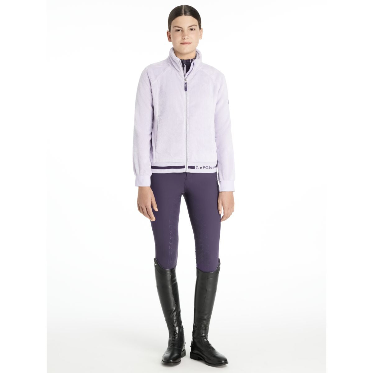 LeMieux Felpa con cappuccio e zip Young Rider Libby Fleece Lilla