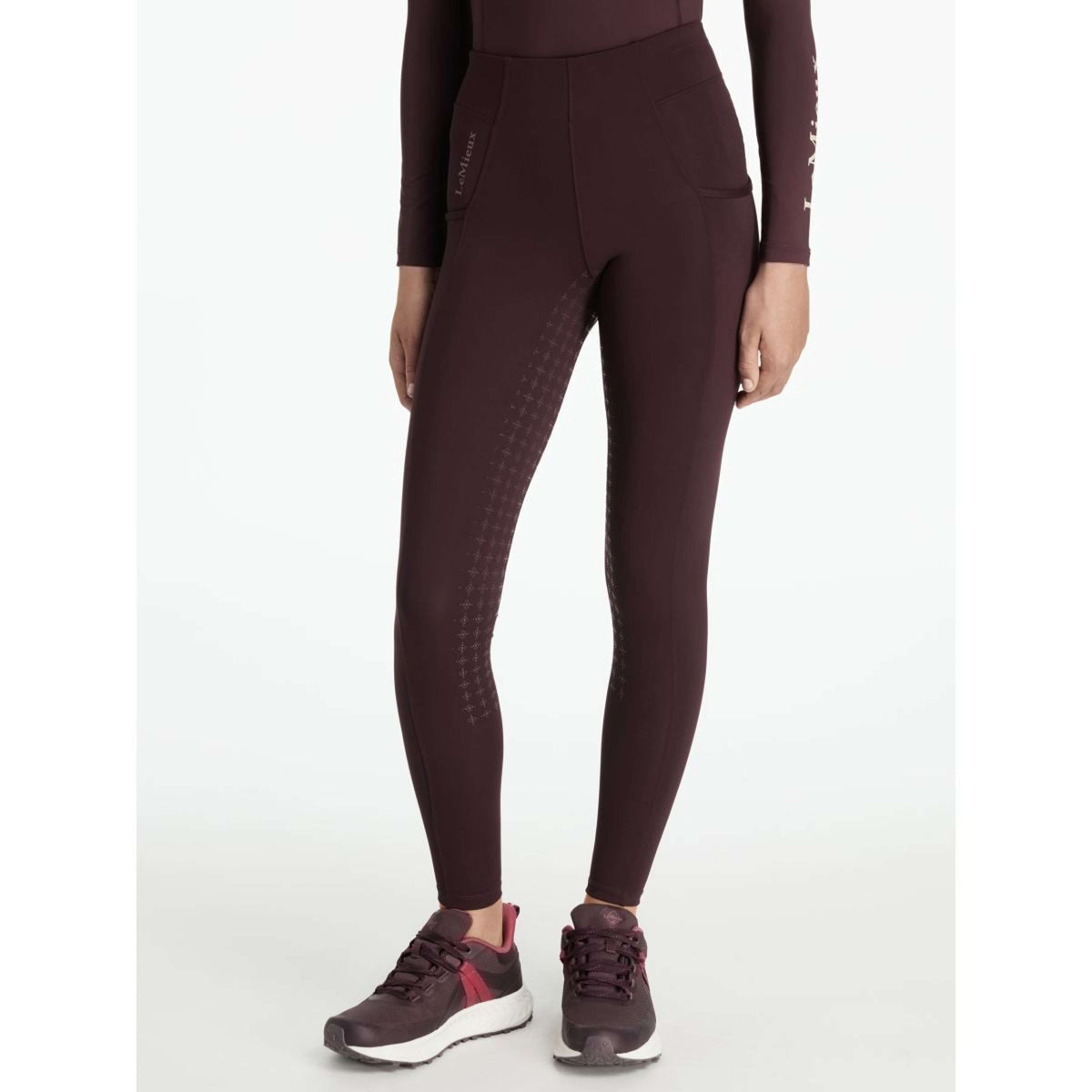 LeMieux Leggings da Equitazione Young Rider Orla Full Grip Damson
