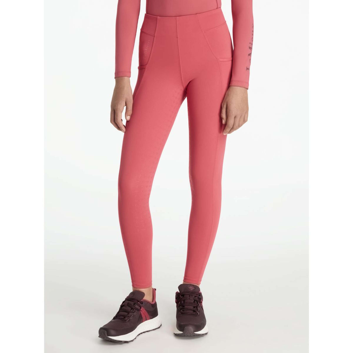 LeMieux Leggings da Equitazione Young Rider Orla Full Grip Cranberry