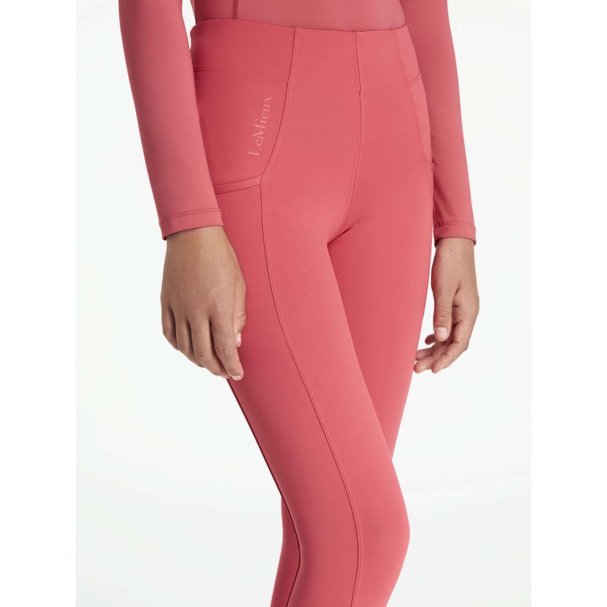 LeMieux Leggings da Equitazione Young Rider Orla Full Grip Cranberry