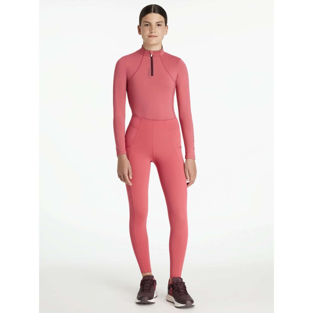 LeMieux Leggings da Equitazione Young Rider Orla Full Grip Cranberry