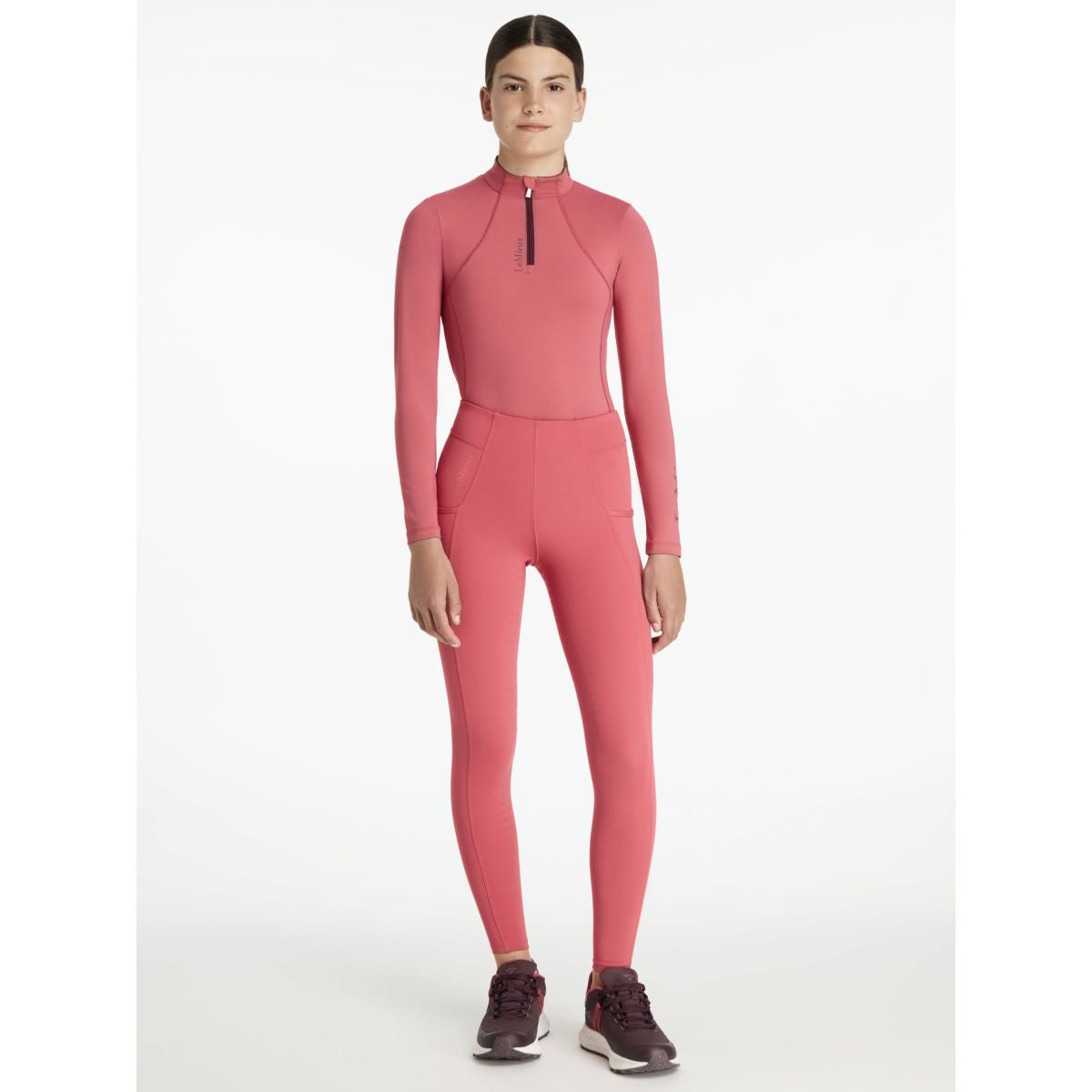 LeMieux Leggings da Equitazione Young Rider Orla Full Grip Cranberry