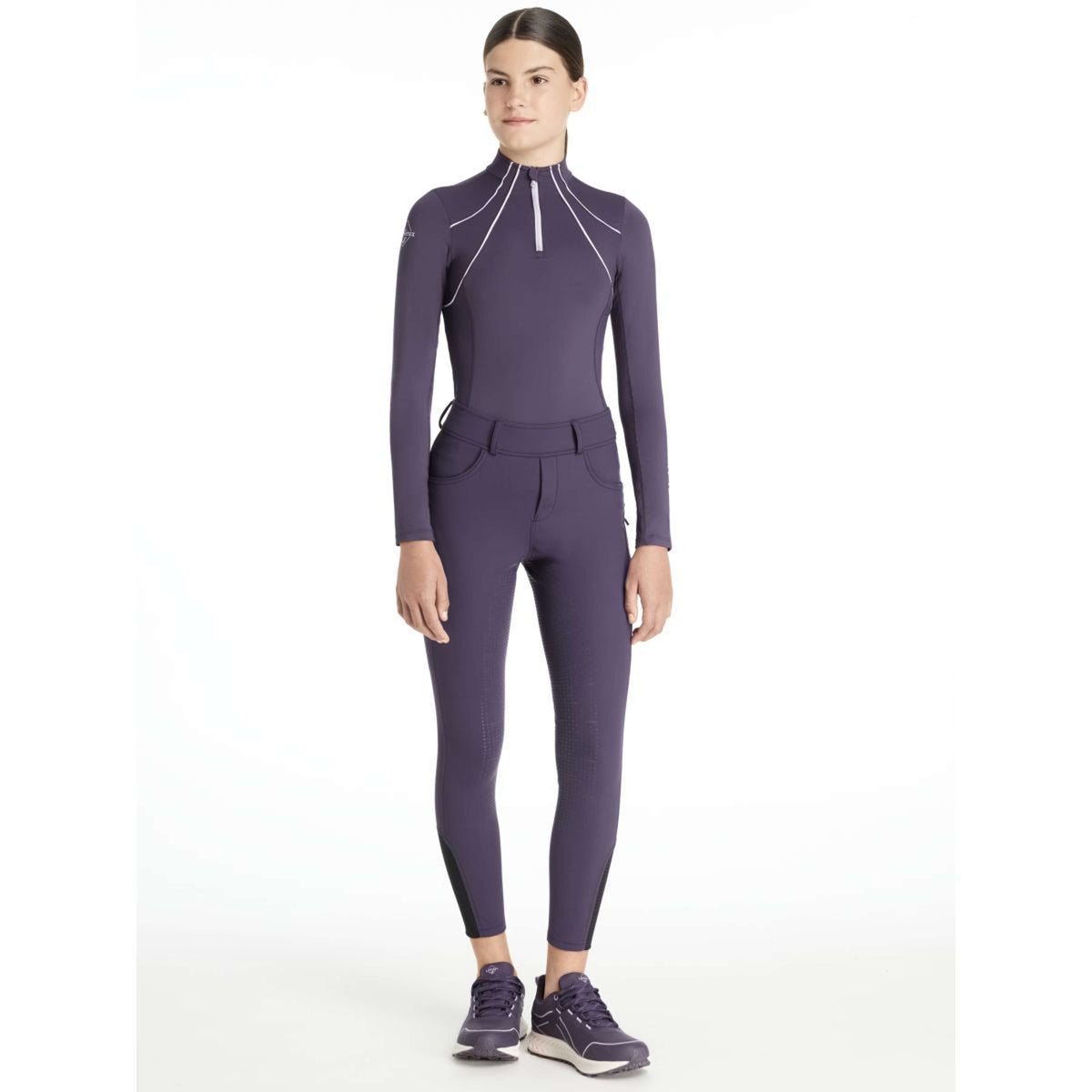 LeMieux Leggings da Equitazione Young Rider Ella Brushed Full Grip Juniper