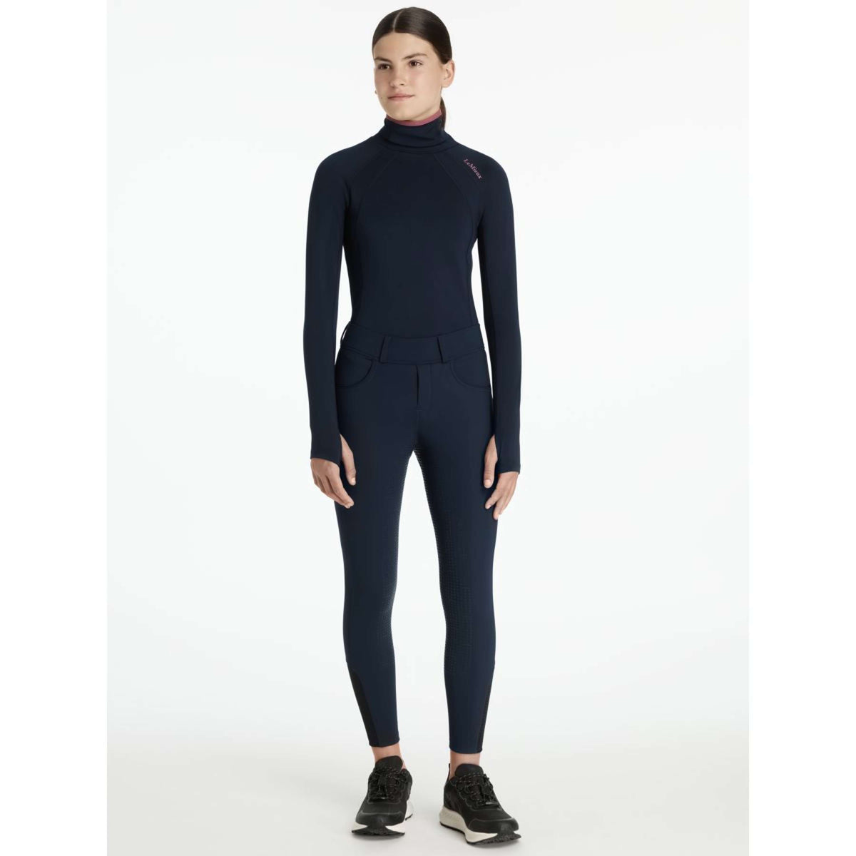 LeMieux Leggings da Equitazione Young Rider Ella Brushed Full Grip Navy