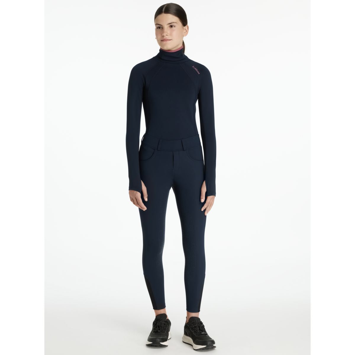 LeMieux Leggings da Equitazione Young Rider Ella Brushed Full Grip Navy
