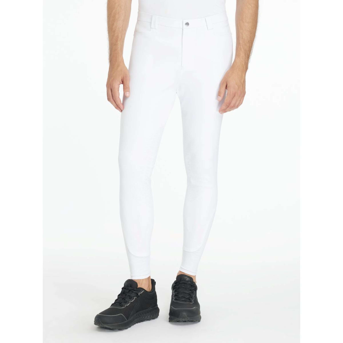 LeMieux Pantaloni da Equitazione Sports Knee Grip Uomini Bianco