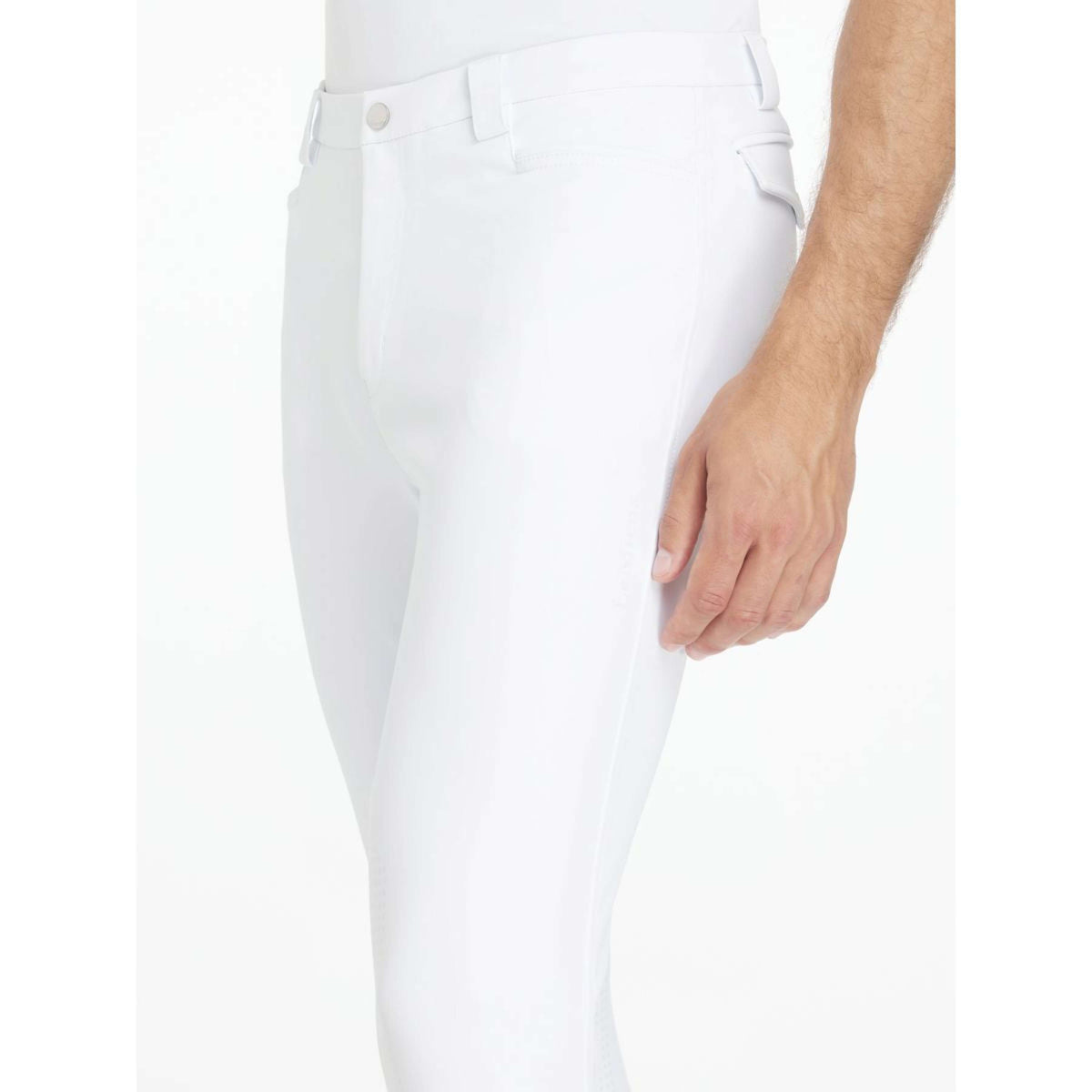 LeMieux Pantaloni da Equitazione Sports Knee Grip Uomini Bianco