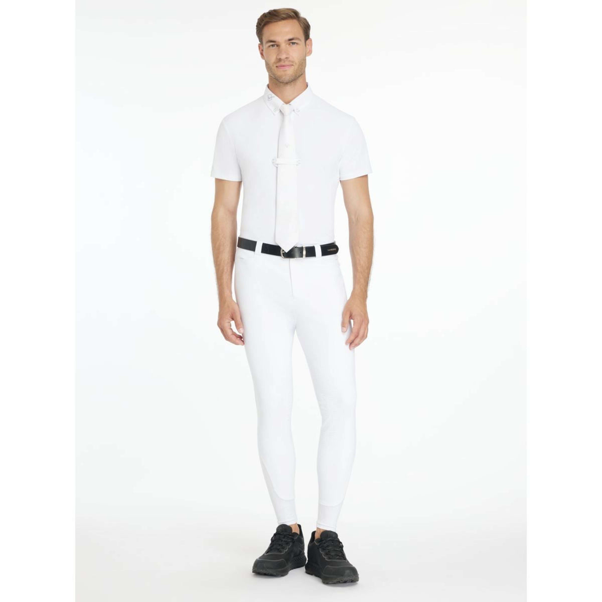 LeMieux Pantaloni da Equitazione Sports Knee Grip Uomini Bianco