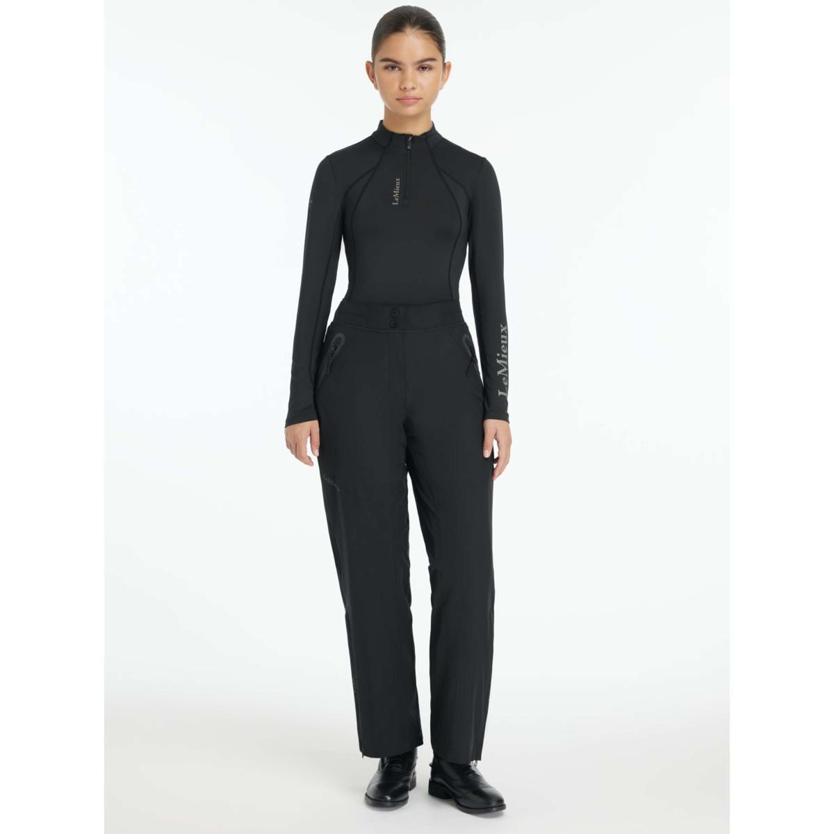 LeMieux Pantaloni da Equitazione Young Rider Drytex Impermeabile Nero