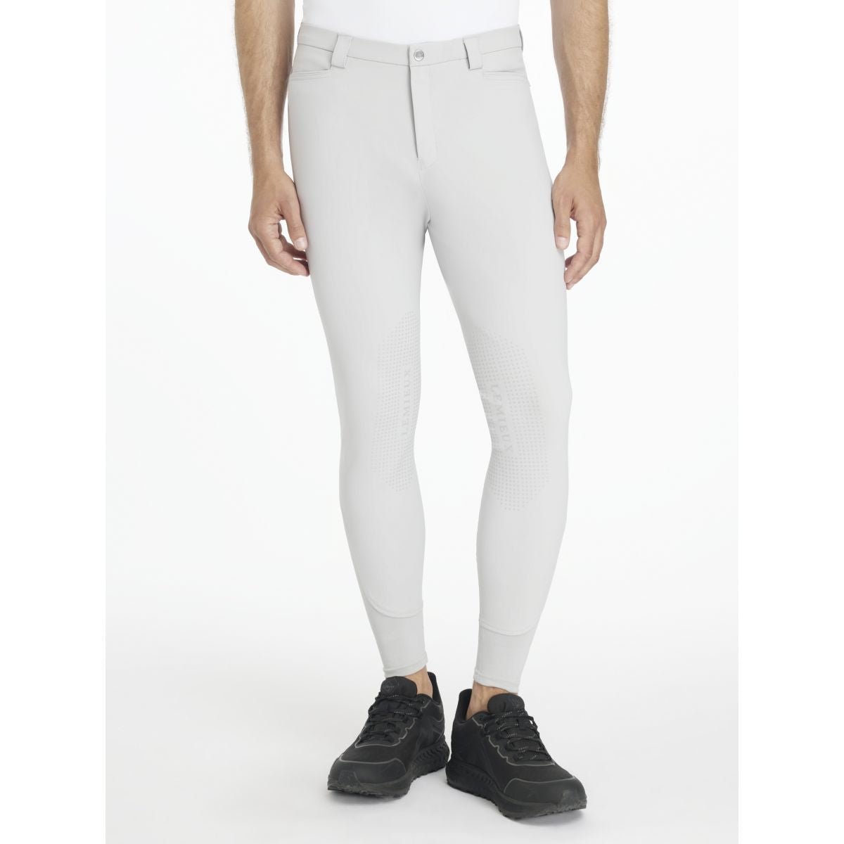 LeMieux Pantaloni da Equitazione Sports Knee Grip Uomini Grigio chiaro