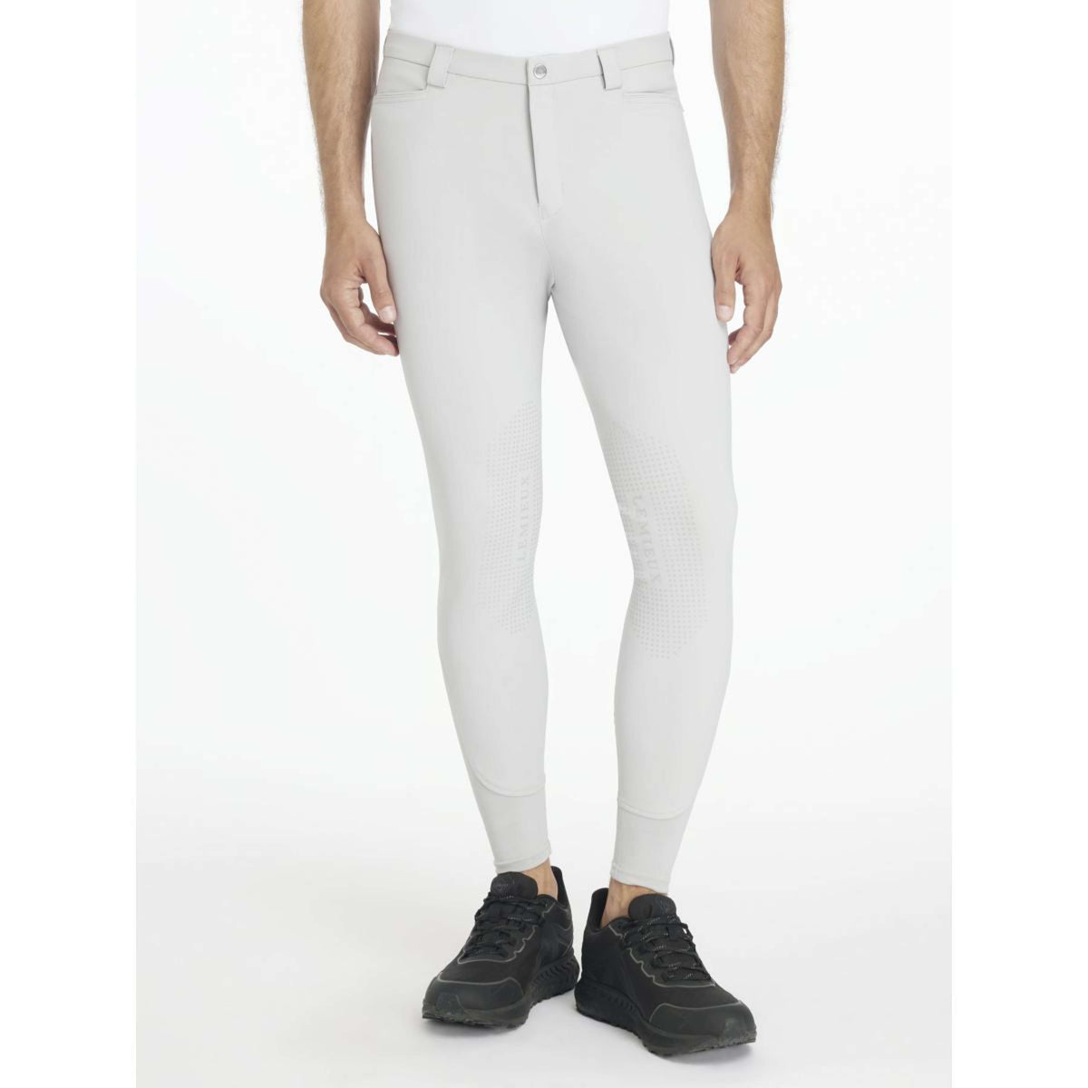 LeMieux Pantaloni da Equitazione Sports Knee Grip Uomini Grigio chiaro