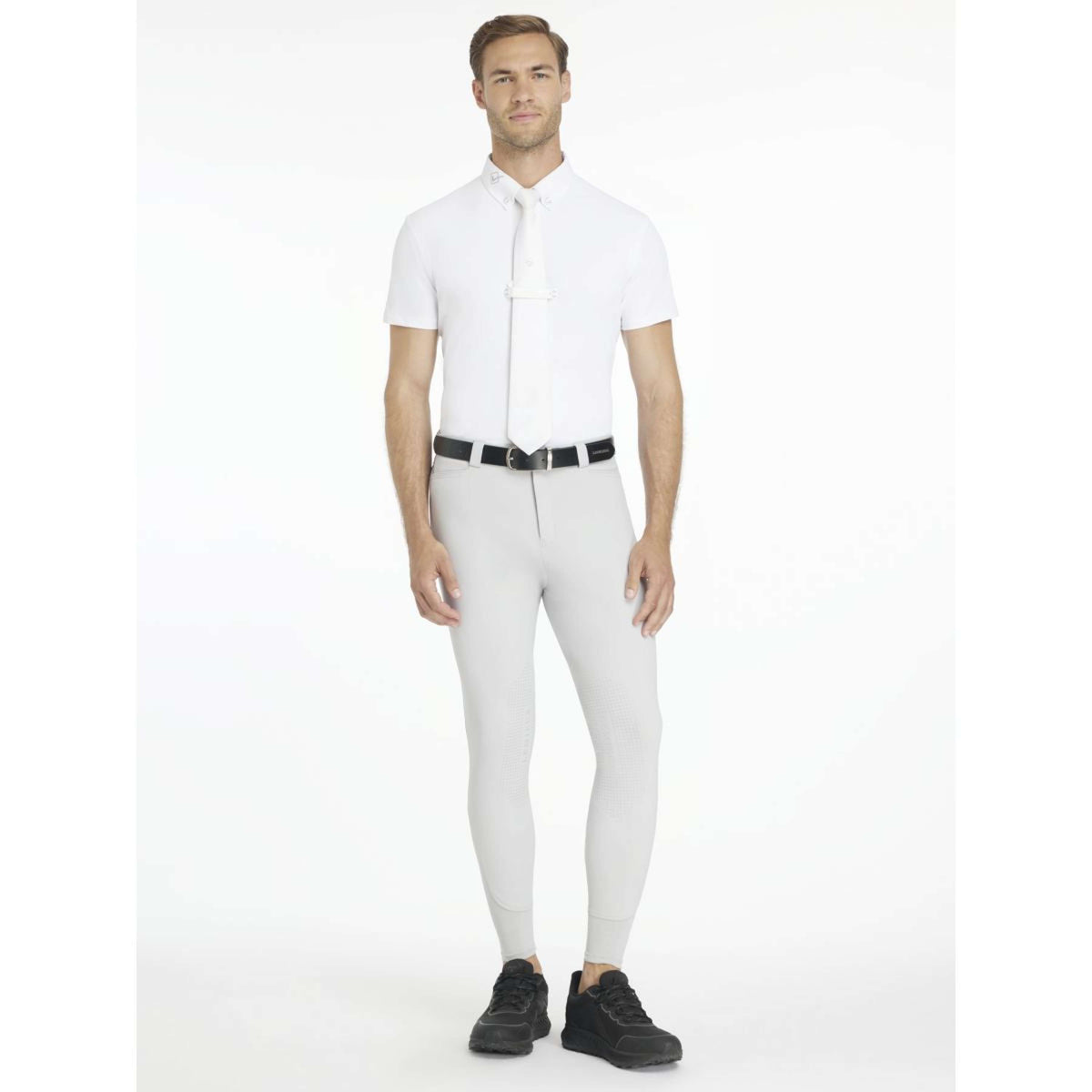 LeMieux Pantaloni da Equitazione Sports Knee Grip Uomini Grigio chiaro