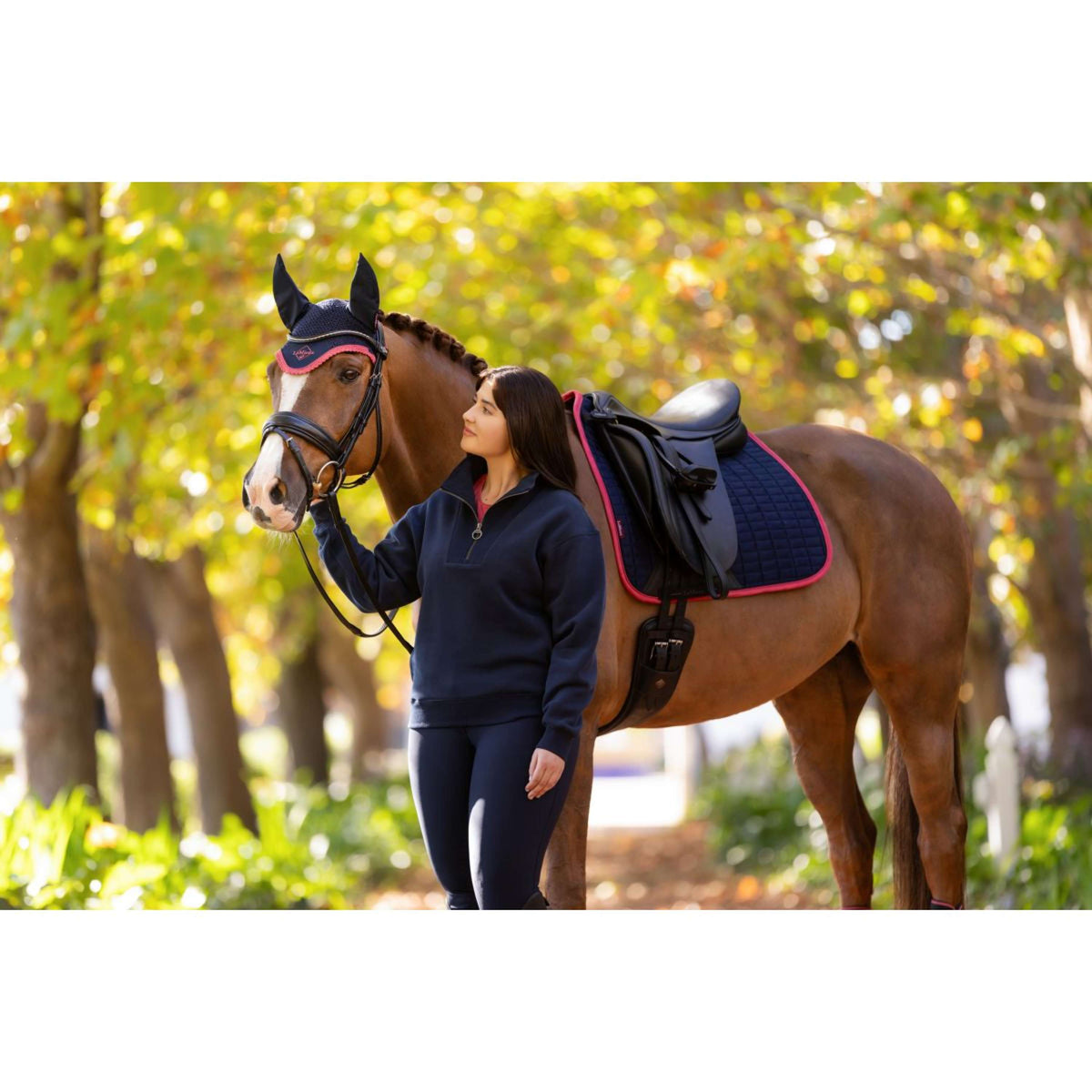 LeMieux Sottosella Suede Dressage Navy/Cranberry