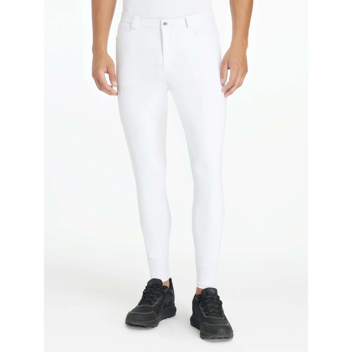 LeMieux Pantaloni da Equitazione Sports Full Grip Uomini Bianco