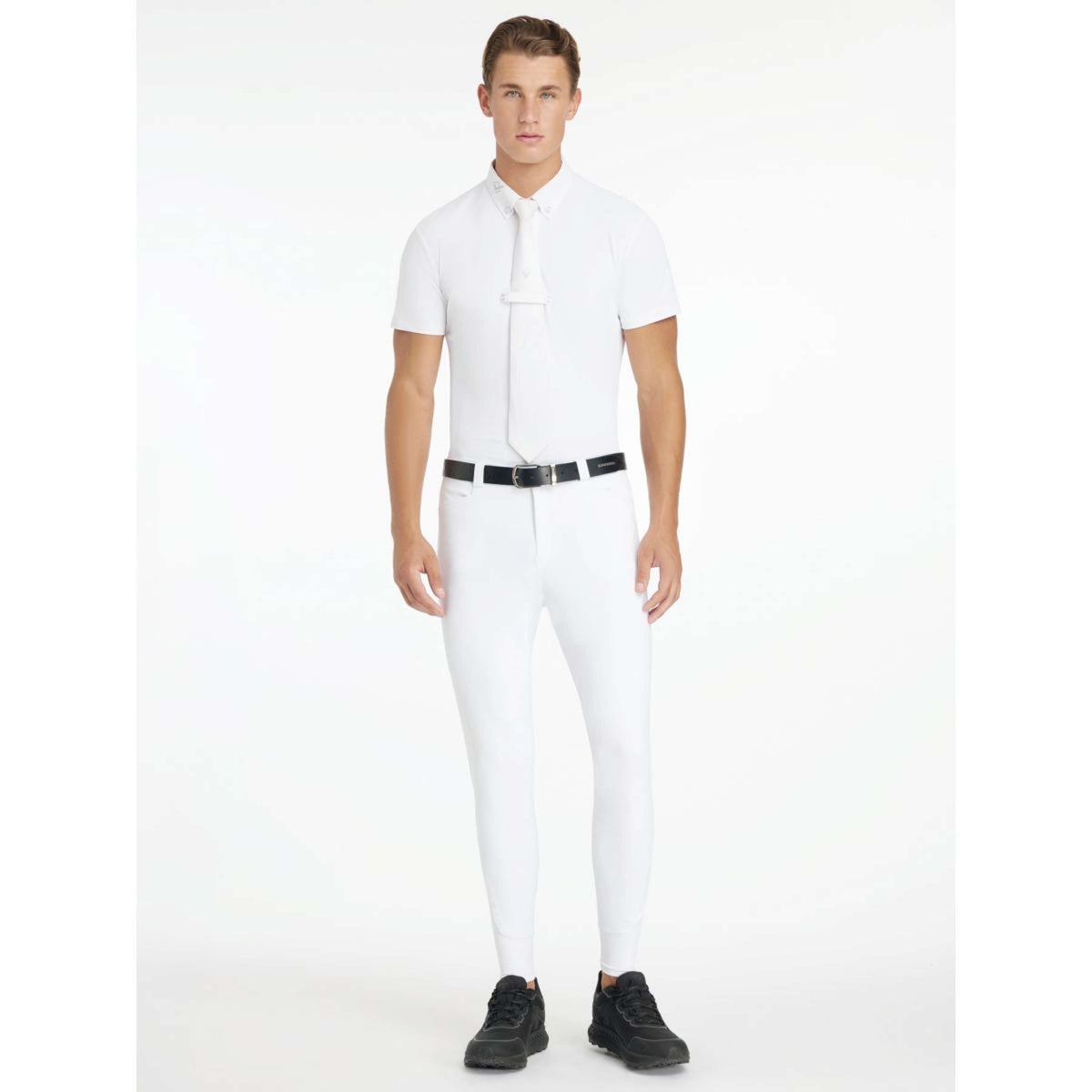 LeMieux Pantaloni da Equitazione Sports Full Grip Uomini Bianco