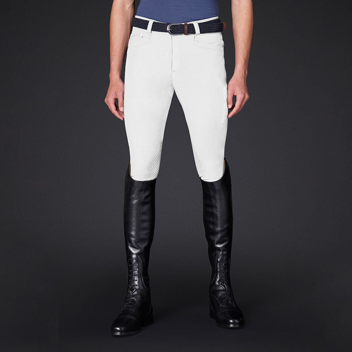 Mountain Horse Pantaloni da Equitazione Robin Knee Grip Bianco