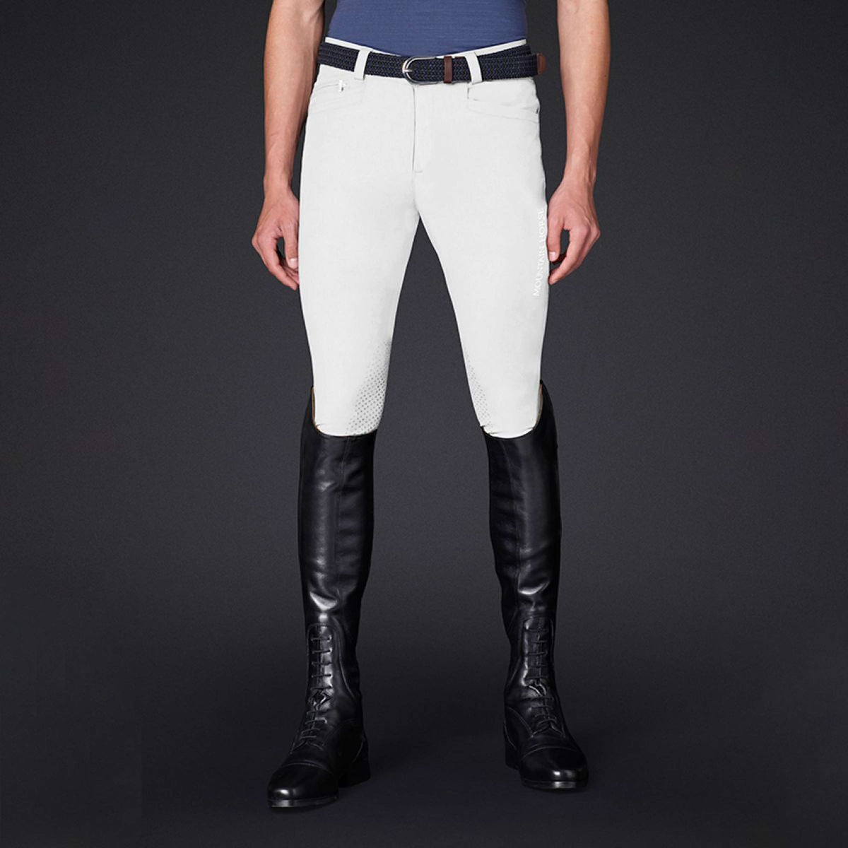 Mountain Horse Pantaloni da Equitazione Robin Knee Grip Bianco